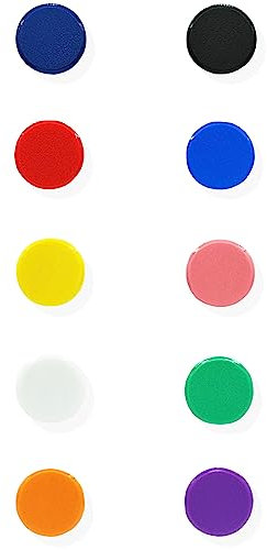 PYJLBX 10 Pack Fridge Magnets - 10 Colours Heavy Duty Magnets, Round Mini Magnets for Whiteboard, Refrigerator, Notice Board & Crafts - Multi-Purpose Strong Small Magnet for Adults, Home & Office