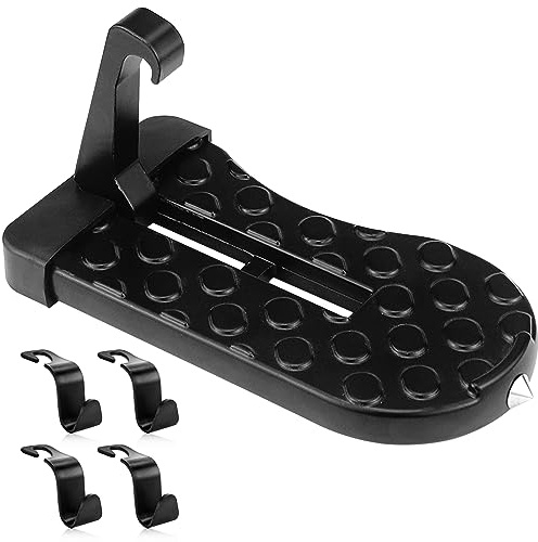 Gradino per Portiera Auto Gradino Pieghevole per Auto Pedali Auto con 4 Pcs Gancio a Pedale Pieghevole Gradino per Portiera Auto Antiscivolo per SUV
