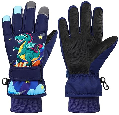 QKURT Niño Guantes de Esquí, Guantes de EsquíInvierno Manoplas para Clima frío para niñas y niños para niños de 2 a 28 años Trineo Snowboard Patinaje Ciclismo Correr y Actividades al Aire Libre