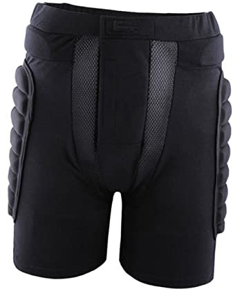 Milisten Schwarze Snowboard Skihose mit Hüft und Steißbeinschutz aus Baumwollmischung Stoßdämpfend Verstellbar für Erwachsene und Kinder Ski und Skate Schutzkleidung