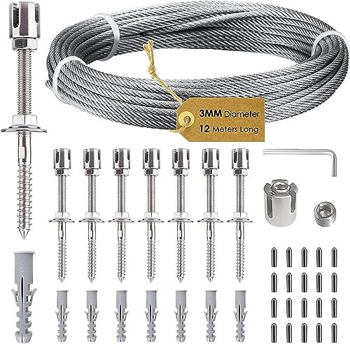 Supporto per piante rampicanti,Traliccio in filo di acciaio inossidabile per piante rampicanti di formazione (12M)