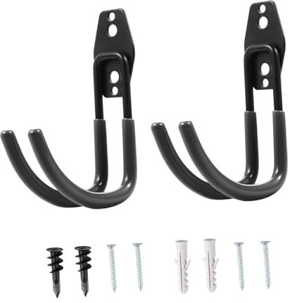 jojofuny 2pcs Wall Mounted Double Hook Hook Heavy Duty Garage Storage Hangers Warehouse Storage for Hanging in Garage