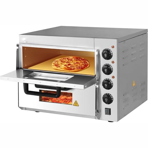 Forno Elettrico per Pizza 2000W/3000W, Forno per Pizza Commerciale Piano Singolo/Doppio Tostapane, Forno per Pizza per Barbecue All'aperto in Acciaio Inossidabile per Ristorante Domestico,DoubleLayer