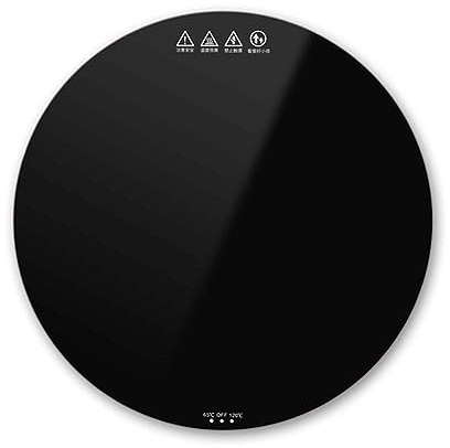 FYRTA Vassoio Riscaldante Elettrico Piastra Riscaldante per Alimenti con 2 Controlli della Temperatura (65°C/120°C), Piastra Riscaldante Rotondo, 80 Watt, per Buffet, Feste e Cene in Famiglia
