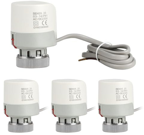 CPROSP 4 Pezzi Attuatore Termico 230V, Attuatore ElettrotermicoThermot M30 x 1,5 NC corsa 4,5 mm per Radiatori di Riscaldamento a Pavimento