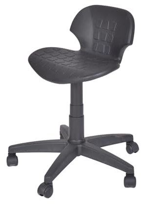 Topsit IND000107 Arbeitsstuhl aus Polyurethan, ergonomischer Arbeitsstuhl für Labor, niedrige Rückenstütze, höhenverstellbar und leicht zu reinigen, stabile Basis mit Kunststoffrollen
