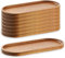 Linwnil Confezione da 8 vassoi da portata in legno da 29 x 10 cm, piatti ovali in legno, piatti da portata per formaggi, dessert, snack, pane, frutta, antipasti, piatti