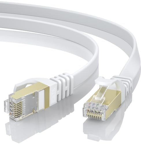 BUSOHE Câble Ethernet Cat 8 1,5M, Câble Réseau LAN Gigabit RJ45 Plat Haute Vitesse, Cordon de Brassage Internet 40Gbps 2000MHz compatible avec Commutateur,Routeur,Modem,Panneau de Brassage,PC
