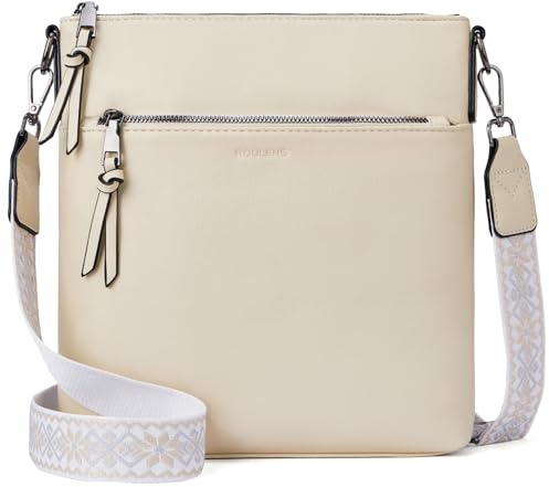 Roulens Mittel Damen Umhängetaschen, Leicht Damen Schultertasche aus Veganes Leder, Crossbody Bags für Frauen mit Verstellbar Abnehmbar Breiter Gurt