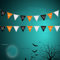 VURYAPI Cadena de banderines de Halloween, banderín multicolor con 18 banderas triangulares, banderines para actividades al aire libre, interiores, decoración de fiestas de Halloween