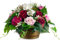 Grabtopf mit künstlichen Rosen in Pink Rosa 30cm breit | runder Topf mit Beschwerung stabil | realistisch EU Handmade | für Friedhof o. öffentliche Räume Geschäfte - Innen und Außenbereich