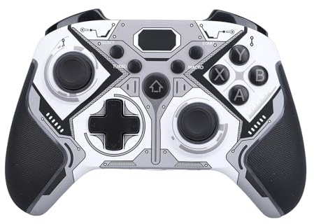 Yanmis Controlador de Juegos Inalámbrico RGB, Joystick de Efecto Hall, 7 Colores, Botones Programables Controlador de Juegos con Vibración de Doble Motor (BLACK)