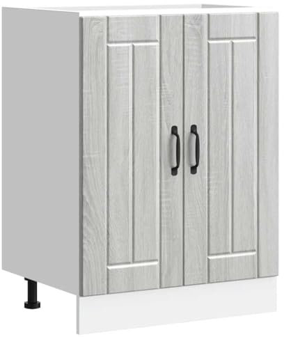 vidaXL sink base cabinet - grey sonoma engineered wood 60x46x81.5 cm - modern storage solution