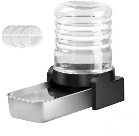 Marchul 3.8L Distributeur d'eau Chat, Distributeur Eau Automatique par Gravité avec Gamelle INOX pour Chat et 3 Filtres, Grande Capacité Distributeur Eau pour Chiens et Chats, sans Électricité
