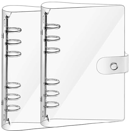 SinChic Ringbuch A6 Ring Binder,2 PCS 6 Ring Weich Notizbuch Binder mit Druckknopfverschluss Nachfüllbares Notizbuch Runder Ringbuch für DIY Notebook Fotoalbum und Scrapbooking