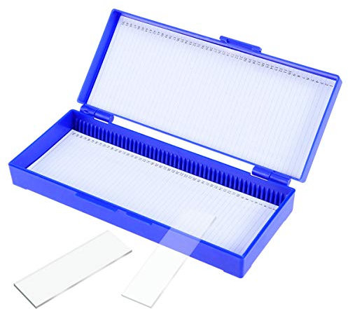 Mobestech Aufbewahrungsbox Für Mikroskop Objektträger 50 Nummerierte Plätze Kunststoff Sicher Verschließbar Rechteckiger Behälter Für Labor Und Wissenschaftliche Anwendungen 20 x 8 x 3cm