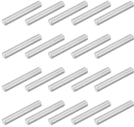 QUARKZMAN 20 Stück M4 x 25mm 304 Edelstahl Zylinderstift, Zylinderstifte für Türen Fenster Holzprodukte Doppelbetten Regale Schranktrennwände Schaftbefestigungen Industrie, Silber