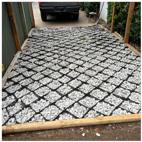 Honeycomb Bodendecker Kies Sandstabilisierungsnetz für Garten Hang 5 cm hoch 6,5 x 19,7 Fuß/2 x 6 m zusammenklappbar Geo-Netz für Hofweg durchlässig Raster.