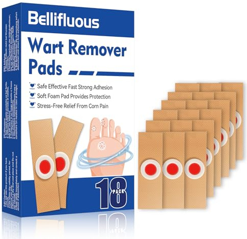 Bellifluous Warzenentferner, Hühneraugenpflaster, 18 Packung Hühneraugen Entferner Hände Zehen, Sanft und Sicher Warzenpflaster um Lhre Haut Gesund zu Halten, Dornwarzen Entfernen Fuß zur Fußpflege