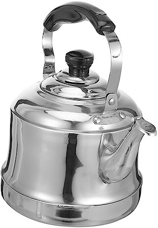 Holibanna Théière Acier Inoxydable Pour Cuisinière à Gaz Avec Buse Étroite Et Sifflement Lorsque Eau Bout Convient à Tous Types Eau Bouillante Thé