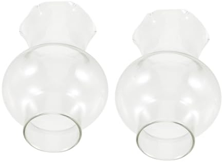 Ciieeo 2 Stück Ersatzglas Petroleumlampe aus Glas Klassischer Petroleumlampen Schirm für Öllampe und Kerosinlampe Dekorativ für Zuhause