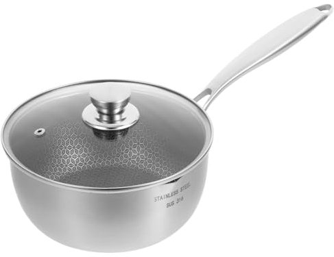 HOMOBABE Pentola Piccola Antiaderente in Acciaio 20 Cm Supporto Scolapasta, Casseruola Multifunzionale Per Latte, Zuppe e Verdure, Per Fornelli Da Cucina Quotidiana