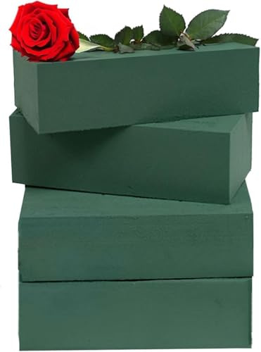 Caliko 4x Wet Brick Floral Foams Block | 23x11x7cm Large Wet Florist Foams Bricks for Fresh Flowers | Flower Blocks for Wedding Aisle, Birthdays | Home Decoration Flower Arranging Accessories.