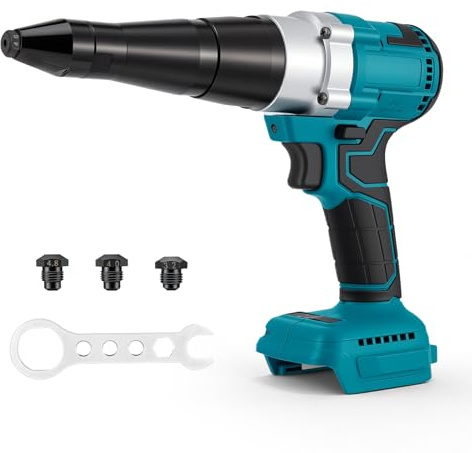 Trsaow Pistola Chiodatrice Elettrica Senza Fili 18V, Motore Brushless, Compatibile con Makita Batterie 18V BL 3 Boccole per Chiodi da 2,4-5,0mm in Alluminio e Acciaio Inox