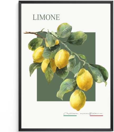 MJ-GRAPHICS® Limone Poster Kueche Zitrusfrucht Wandbild A4 ohne Rahmen