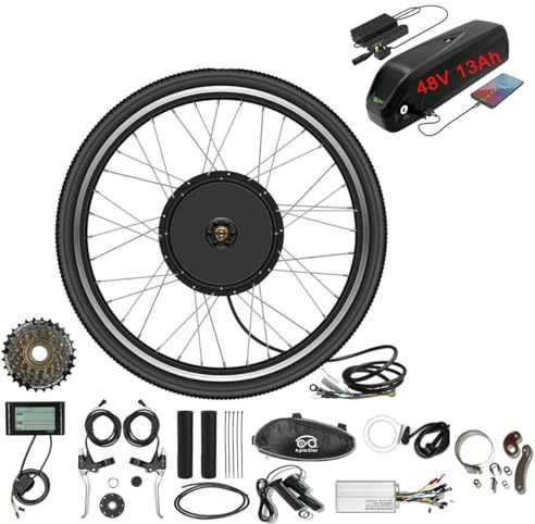 48V 27.5'' 30A Controller Rear wheel eBikes Conversion Kit Hub Motor and 48V 13Ah Battery, Electric Bicycle Motor,E-bike Cycling Hub with Controller, Bike Bicycle Conversion Tool Kit