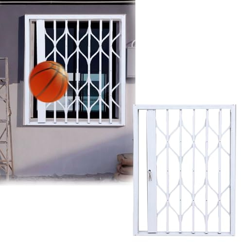 Robusta griglia di sicurezza per finestre da esterni, barriera per cani in alluminio, finestra scorrevole invisibile e pieghevole per scantinati (71,1 x 91,4 cm) | Protezione contro le effrazioni