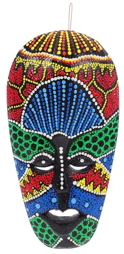 Milisten African Wooden Mask Ornament Tribal Style Carved Decorative Tiki Decors Delicate Pattern Artistic Atmosphere for Wall Decoration and Assorted style
