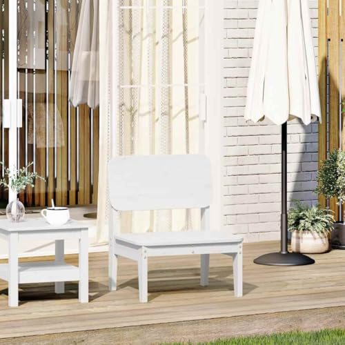 YunCangg Garden Chair White Solid Pine 60 x 52.5 x 72 cm with Backrest, Stackable and Weatherproof, Ideal as a Balcony Chair, Patio Chair, Camping Chair for Outdoor and Garden