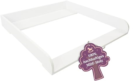 Puckdaddy® Wickelaufsatz Fridolin, für Brimnes Kommode, Weiß, Kinderzimmer | Für IKEA Brimnes Kommode, MDF, Weiß, Liegefläche 75×74 cm, Maße 78×76×10 cm