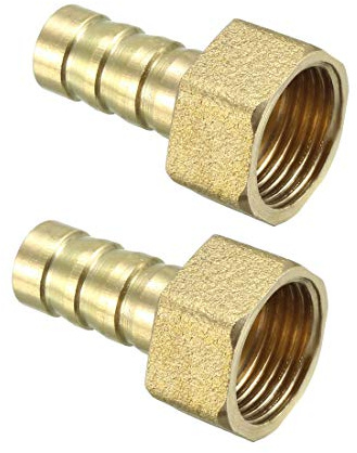sourcing map Brass Barb Hose Fitting Connector Adapter 10mm Barbed x 3/8 PT Female Pipe 2pcs