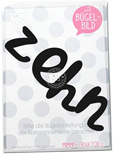 Bügelbild Geburtstag! Schriftzug Flockfolie Aufbügler Applikationen Bügelsticker für Stoffe Textilien Kinder zum Aufbügeln Flicken, Farbe:schwarz, Zahl:4