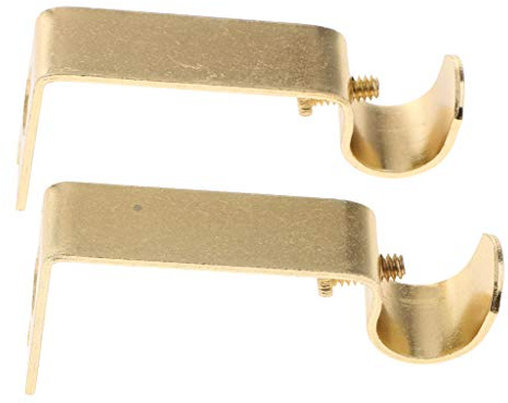SM SunniMix 2pcs Gardinenstangen Wandhalter Wandträger Halterung Zubehör, Golden