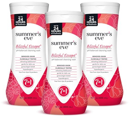 Summer's Eve Blissful Escape Daily Refreshing All Over Feminine Body Wash, Removes Odor, Feminine Wash pH Balanced, 15 Fl Oz (Pack of 3)