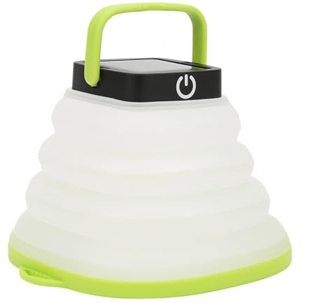 Lanterne de Camping Solaire LED, Pliable, Portable, Rechargeable USB, IP65 Étanche, Cadre Vert, pour Pêche et Camping en Plein Air
