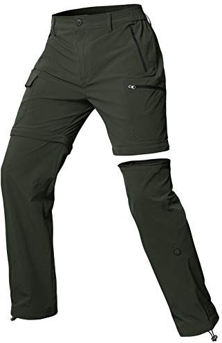 Cycorld Damen-Wanderhose-Zip-Off-Trekkinghose, Atmungsaktiv Wanderhose Damen Schnell Stretch Trekkinghose Abnehmbar Zip Off Outdoorhose Sommer Hiking Pants Funktionshose (Grün, XXL)
