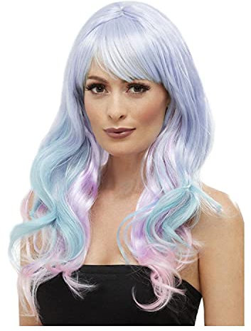 PAPSTAR NEU Perücke Damen Langhaar Clamour Deluxe mit Farbverlauf, STYLEBAR, Türkis-Lila - mit Haarnetz