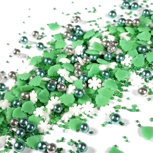 Streuselheld Tannenbäumchen 40g weihnachtliche Zuckerstreusel | Christmas Sprinkles als Topping für Weihnachtsplätzchen, essbare Deko-Streusel mit Tannenbäumen, Schneeflocken und Perlen