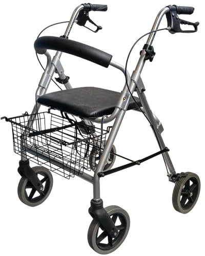 PB Pharma - ST - Rollator Aluminium 4 ruote: Innovazione e Sicurezza per Anziani - Il Deambulatore Pieghevole che Rivoluziona la Mobilità - leggero e robusto.
