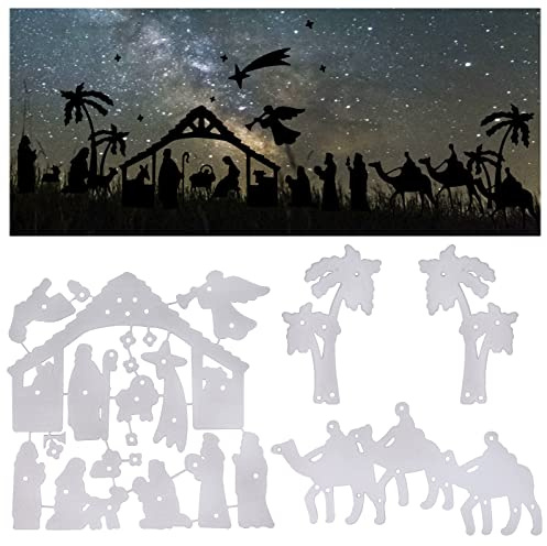 Set di 3 stencil per la creazione di biglietti di Natale, in metallo, stencil per goffratura, fai da te, per album di ritagli, compleanno, Capodanno, regalo