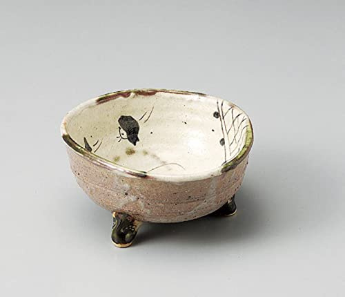 山下工芸(Yamashita kogei) Yamasita Craft 33-1-116 Handmade Ancient Oribe Three-Legged Planting Bowl
