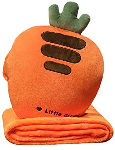 YGMXZL Cuscino da abbracciare,3 in 1 Trapunta Multifunzionale Coperta per Cuscino,cuscino portatile leggero da viaggio,per viaggi e campeggio all'aperto (L, Carota)
