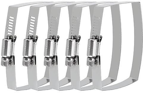 uxcell Rectangular Hose Clamps, 3 x 2 304 Stainless Steel Square Duct Pipe Clamp for Ducting, Securing Hose, Cable and Bridge Project Application, Pack of 5