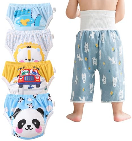 DUDUFUN 6er-Pack Baby Kleinkinder Töpfchen Trainingshose Trainerhose Windelhose für Jungen und Mädchen 3-4 Jahre