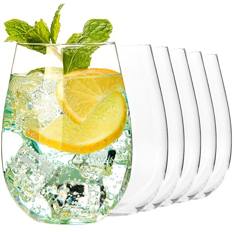 KIAPPO Weingläser Set 500 ml - 6 Große Trinkgläser für Wein, Wasser, Saft und Sekt - Vielseitige Dessertgläser - Weißweingläser - Wassergläser - Sektgläser