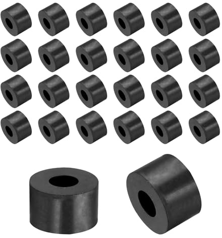QUARKZMAN 36pz Distanziali Gomma 25mm OD, 10mm ID, 15mm Altezza Distanziatore Rotondo Antivibrazioni Boccola Anelli Tenuta Rondella Piatta Spessa per Accessori Auto Domestici